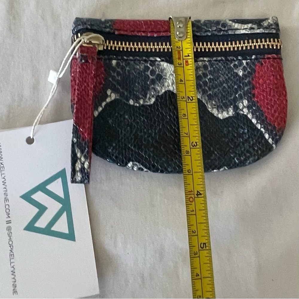 Kelly Wynne Red and Black Snake Print Wristlet - Picture 3 of 6